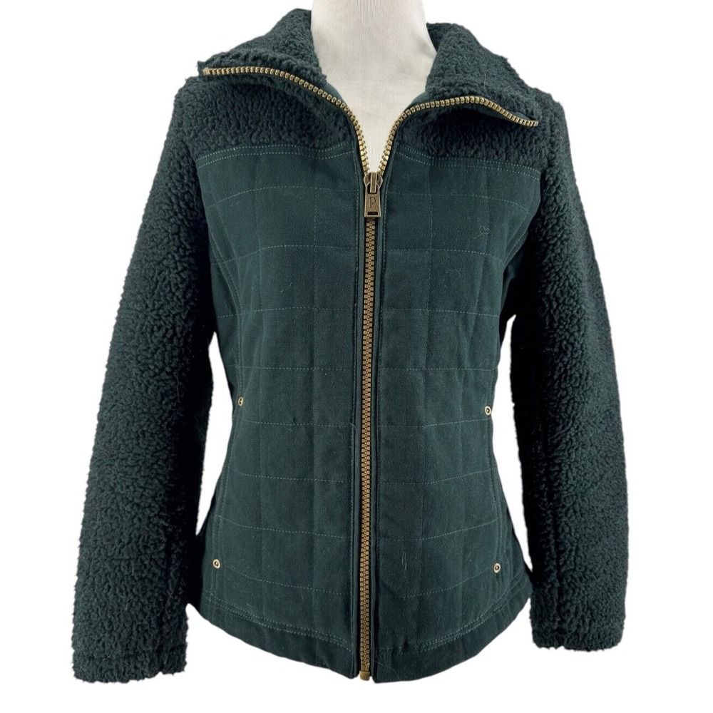 Pendleton Women's Green Sherpa Sleeves Long Sleeve Zip-Up Jacket Size XS